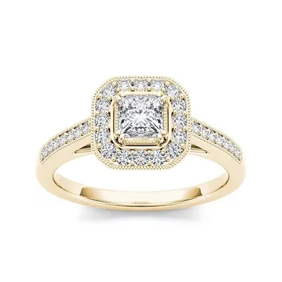 Diamond 14K Yellow Gold Engagement Ring 2