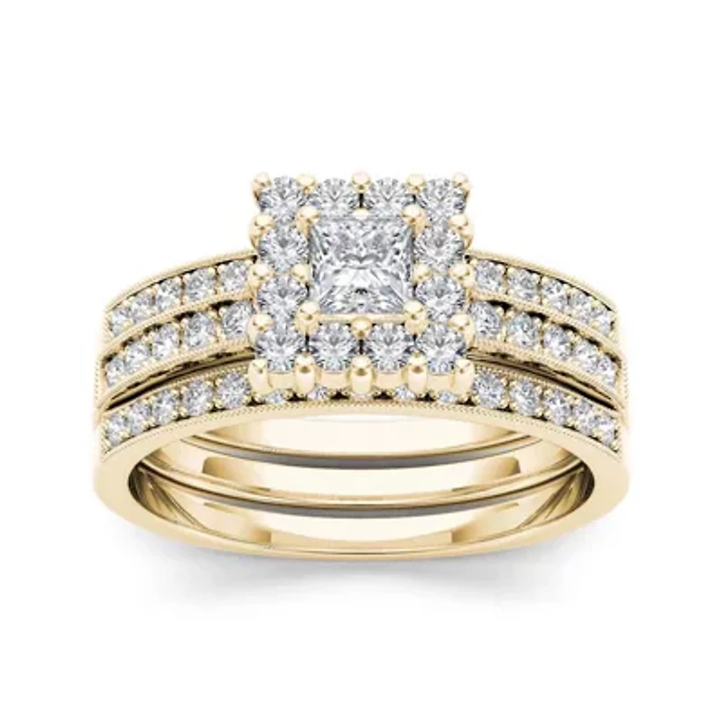 7/8 CT. T.W. Diamond 14K Yellow Gold Bridal Ring Set