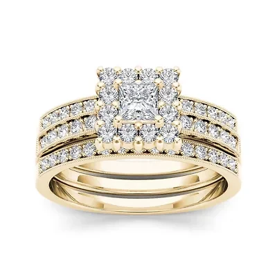 7/8 CT. T.W. Diamond 14K Yellow Gold Bridal Ring Set
