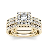 7/8 CT. T.W. Diamond 14K Yellow Gold Bridal Ring Set