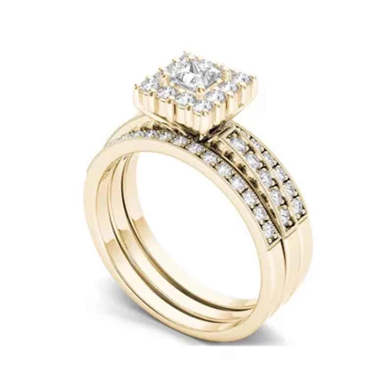 7/8 CT. T.W. Diamond 14K Yellow Gold Bridal Ring Set