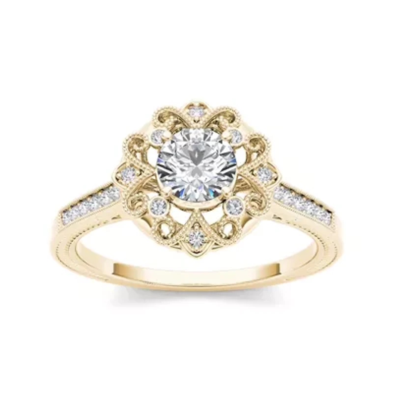 1/2 CT.T.W. Natural Diamond 14K Yellow Gold Engagement Ring