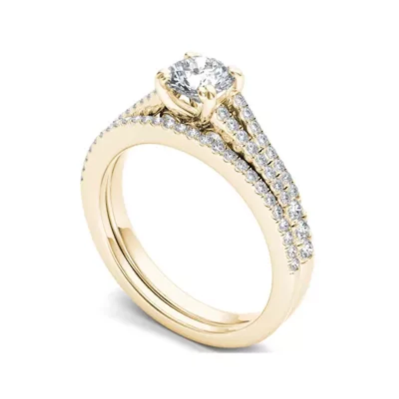 1 CT. T.W. Diamond 14K Yellow Gold Bridal Ring Set