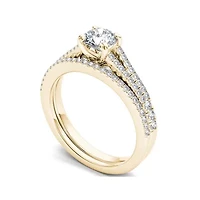 1 CT. T.W. Diamond 14K Yellow Gold Bridal Ring Set