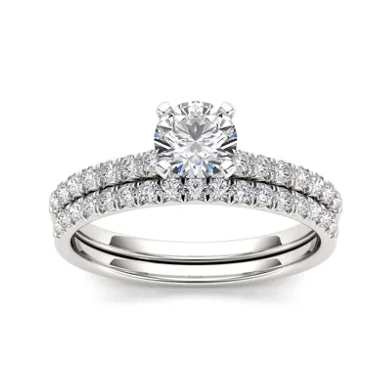 1 CT.T.W. Natural Diamond 14K Gold Bridal Set
