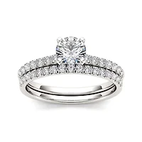 1 CT.T.W. Natural Diamond 14K Gold Bridal Set