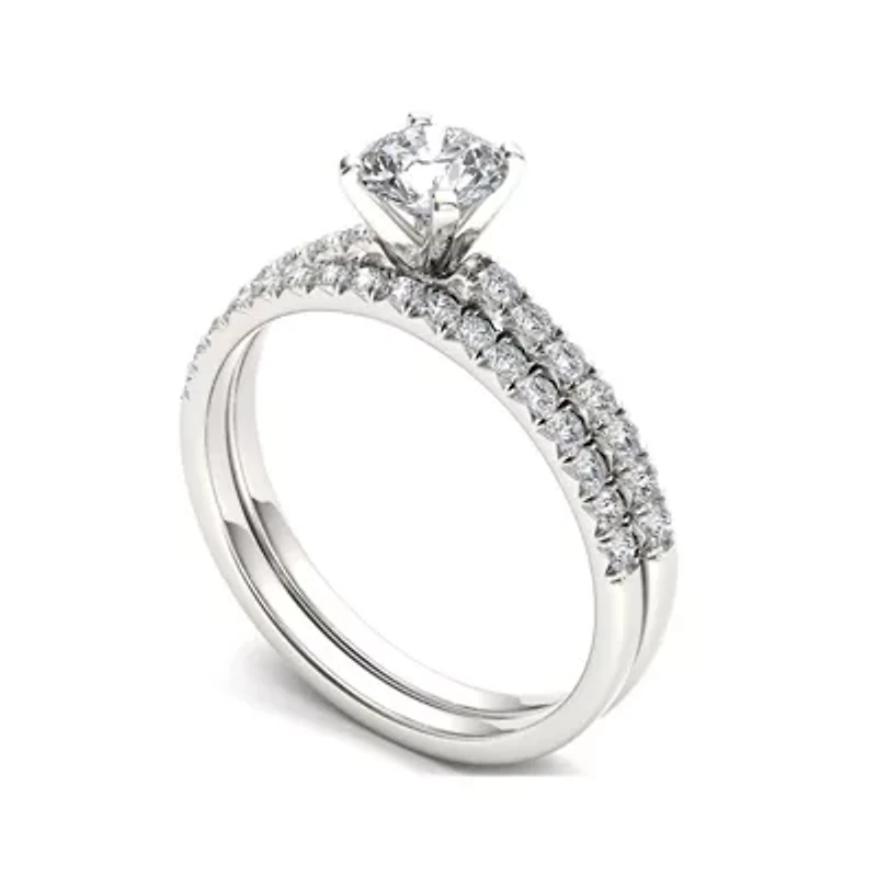 1 CT.T.W. Natural Diamond 14K Gold Bridal Set