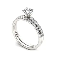 1 CT.T.W. Natural Diamond 14K Gold Bridal Set