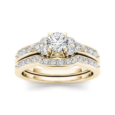 1 CT. T.W. Diamond 14K Yellow Gold Bridal Ring Set
