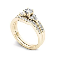 1 CT. T.W. Diamond 14K Yellow Gold Bridal Ring Set