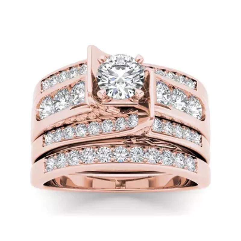 1 1/4 CT.T.W. Natural Diamond 14K Rose Gold Bridal Set1 Set