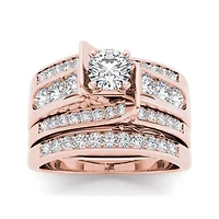 1 1/4 CT.T.W. Natural Diamond 14K Rose Gold Bridal Set1 Set