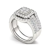 1 3/4 CT.T.W. Natural Diamond 10K White Gold Bridal Set