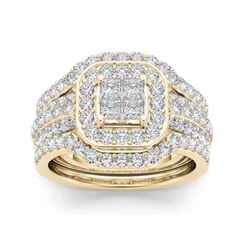 1 3/4 CT. T.W. Diamond 10K Yellow Gold Bridal Ring Set