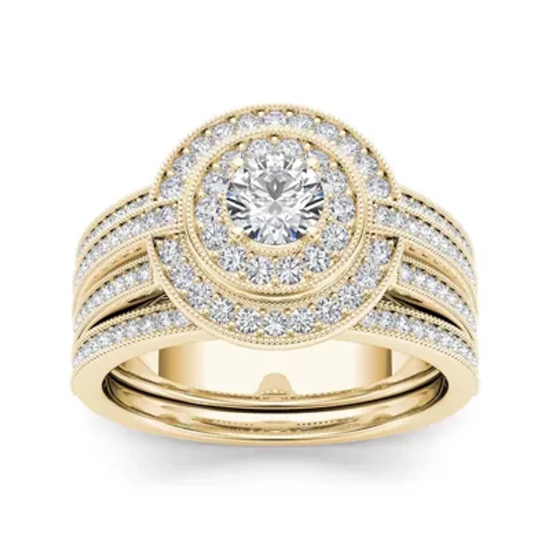 1 CT. T.W. Diamond 14K Yellow Gold Bridal Ring Set