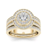 1 CT. T.W. Diamond 14K Yellow Gold  Bridal Ring Set
