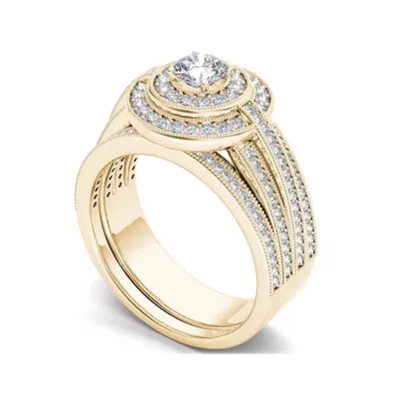 1 CT. T.W. Diamond 14K Yellow Gold  Bridal Ring Set