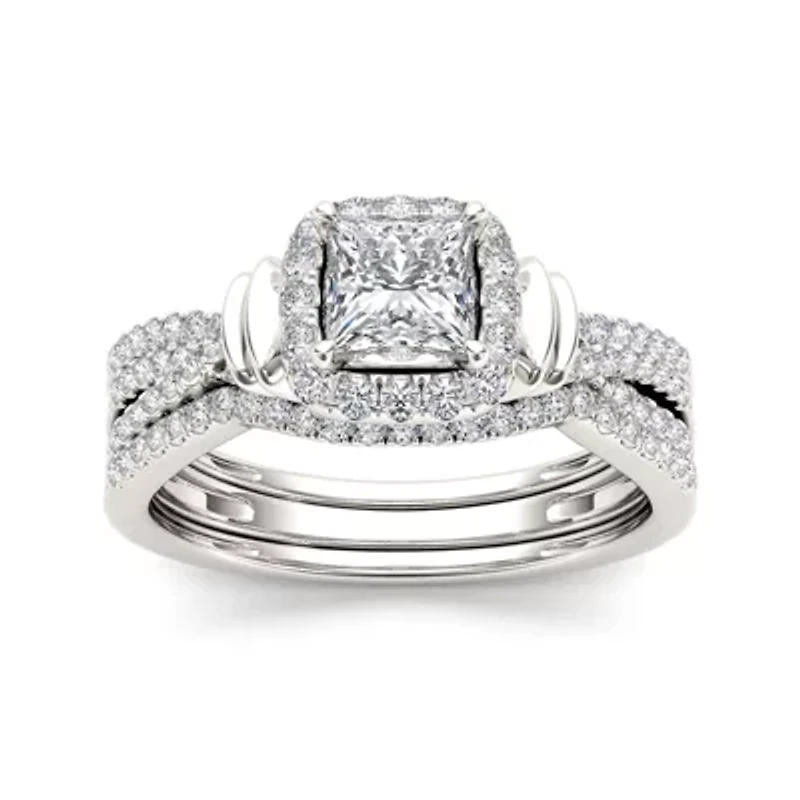 1 CT.T.W. Natural Diamond 14K White Gold Bridal Set