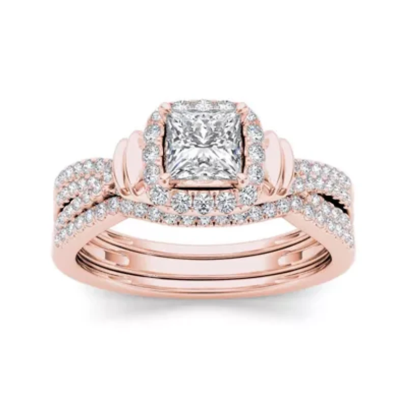 1 CT.T.W. Natural Diamond 14K Rose Gold Bridal Set