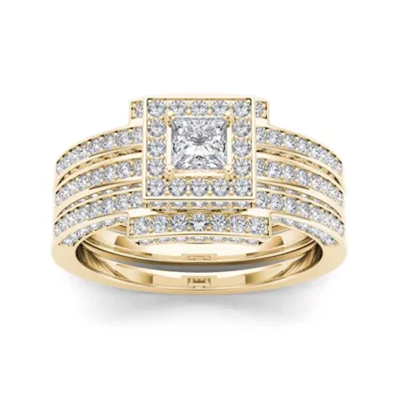 1 1/2 CT.T.W. Natural Diamond 14K Yellow Gold Bridal Set