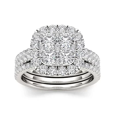 2 CT.T.W. Natural Diamond 14K White Gold Bridal Set