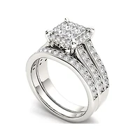 1 1/2 CT.T.W. Natural Diamond 14K White Gold Bridal Set