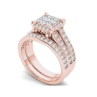 2 CT.T.W. Natural Diamond 14K Rose Gold Bridal Set