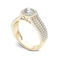1 CT.T.W. Natural Diamond 14K Yellow Gold Engagement Ring