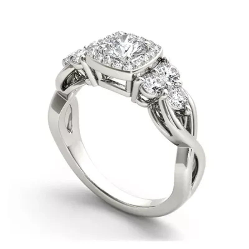 1 1/2 CT.T.W. Natural Diamond 14K White Gold Engagement Ring