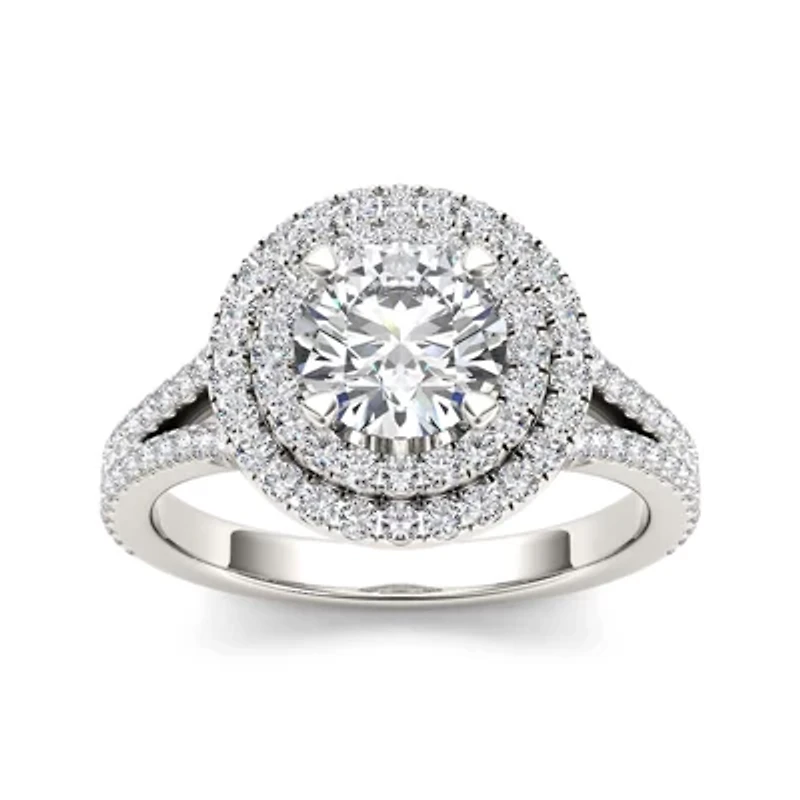 1 1/2 CT.T.W. Natural Diamond 14K White Gold Engagement Ring