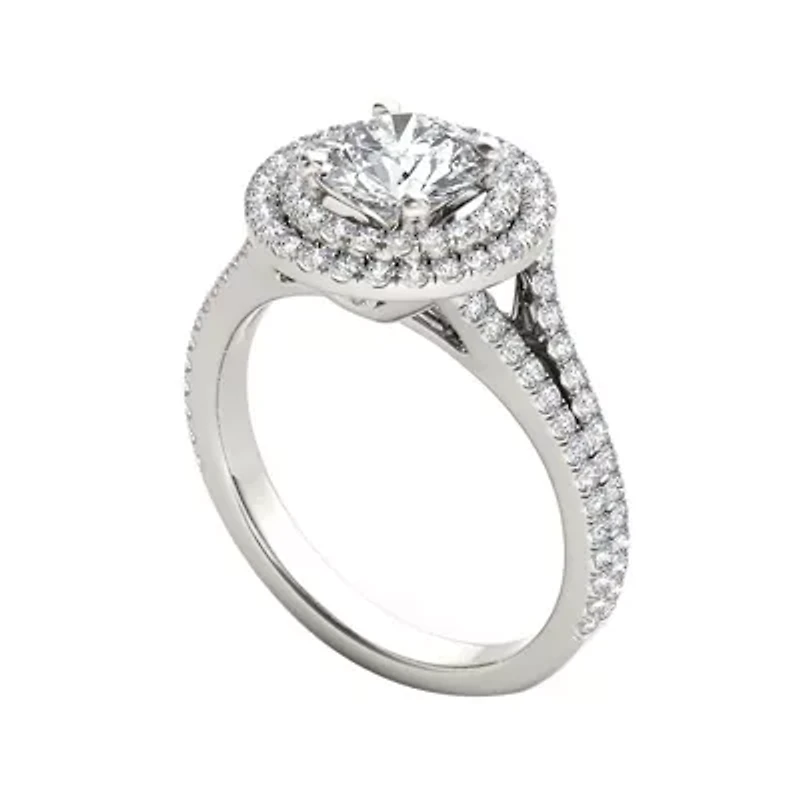 1 1/2 CT.T.W. Natural Diamond 14K White Gold Engagement Ring