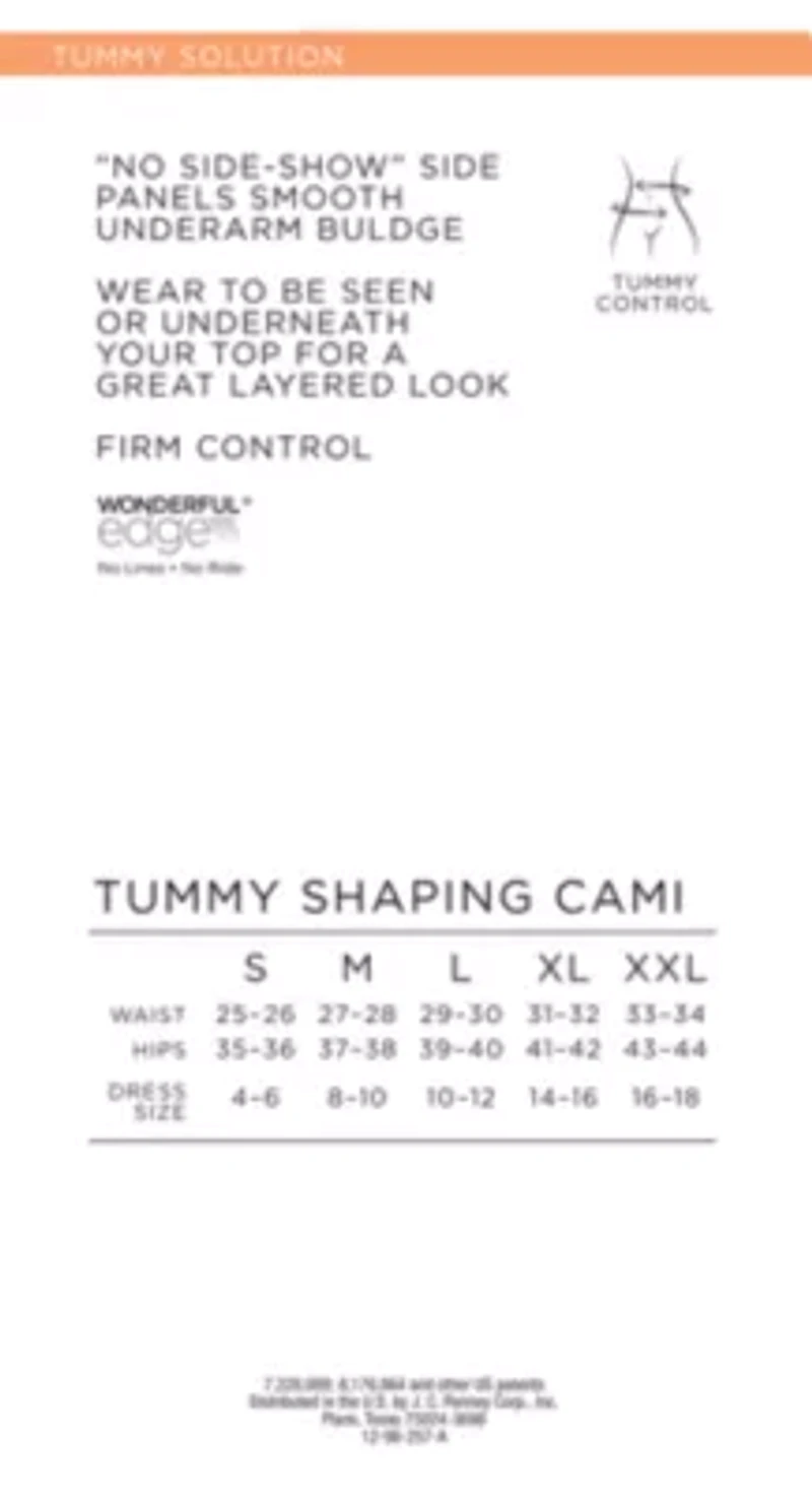 Ambrielle No Side-Show Waist Shaping Tank Shapewear Camisole 167661
