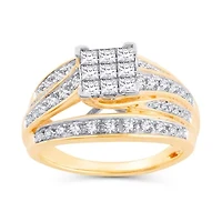 Womens CT. T.W. Natural White Diamond 10K Gold Engagement Ring
