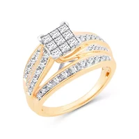 Womens CT. T.W. Natural White Diamond 10K Gold Engagement Ring