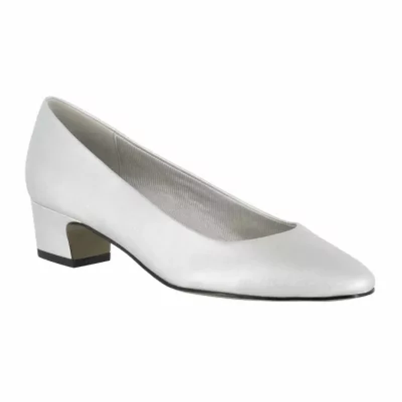 Easy Street Prim Womens Pointed Closed Toe Block Heel Pumps