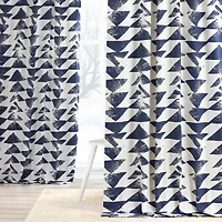 Exclusive Fabrics & Furnishing Triad Printed Cotton Rod Pocket Back Tab Light-Filtering Single Curtain Panel