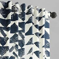Exclusive Fabrics & Furnishing Triad Printed Cotton Rod Pocket Back Tab Light-Filtering Single Curtain Panel