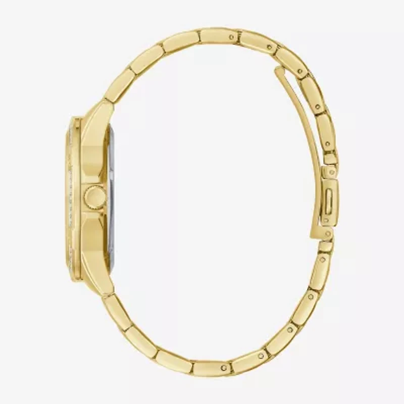 Caravelle Designed By Bulova Aqualuxx Womens Crystal Accent Gold Tone Stainless Steel Bracelet Watch 44m116