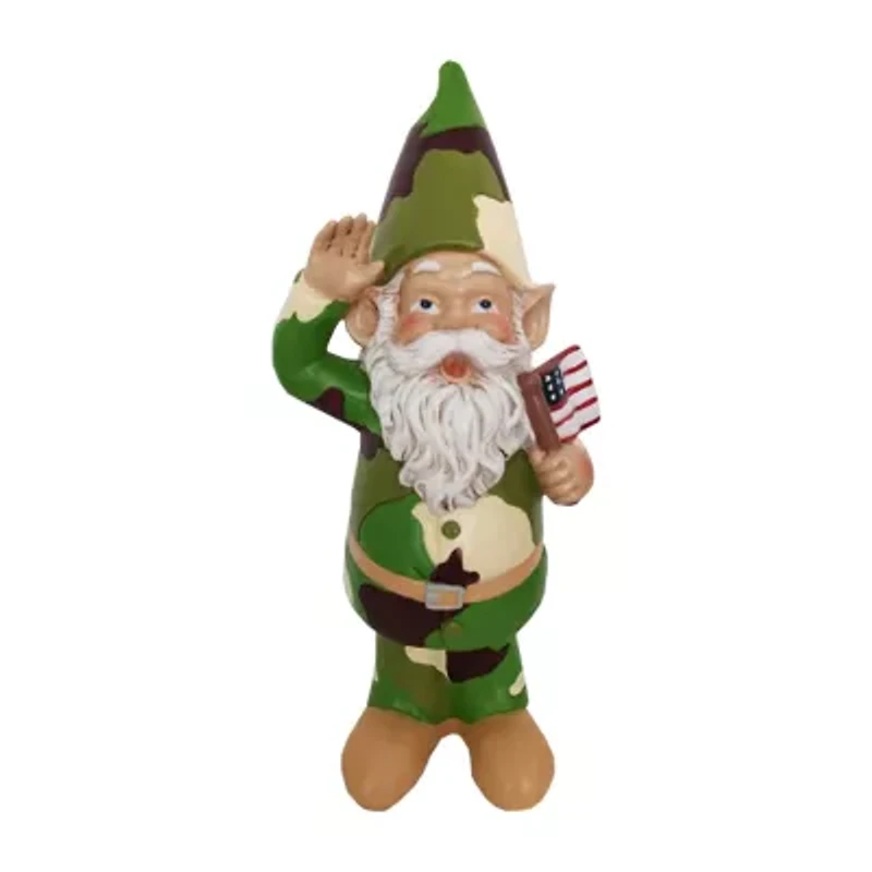 12" Outdoor Resin Army Gnome