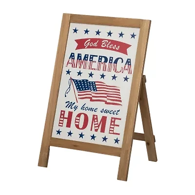 Glitzhome 24"L Wooden Patriotic Floor Décor 4th of July Yard Art