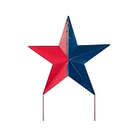 Glitzhome 30.75"H Metal Patriotic Star 4th of July Yard Art