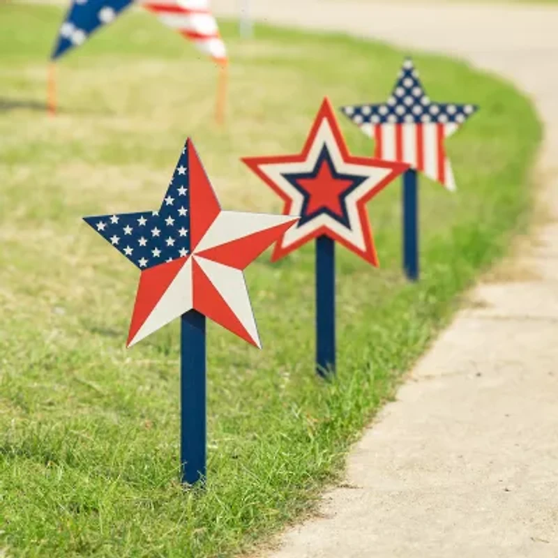 Glitzhome 37" Patriotic Uncle Sam 4th of July Yard Art
