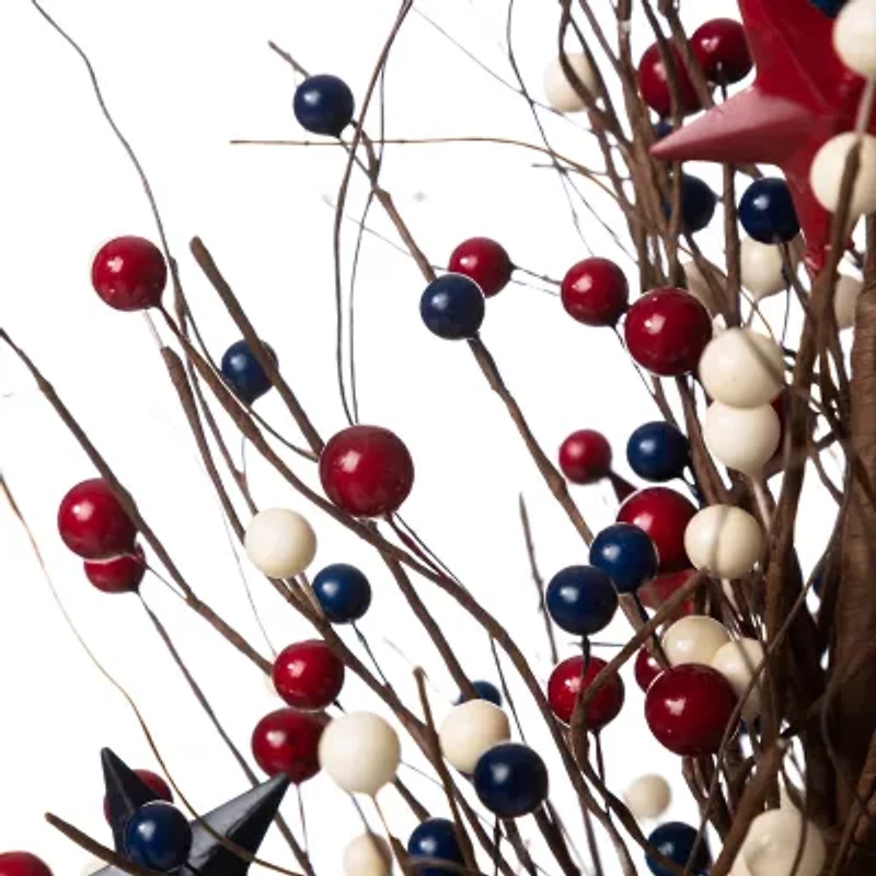 Glitzhome 20" Patriotic Berry Tree Tabletop Decor