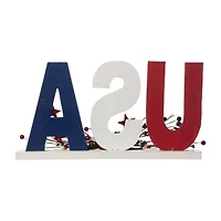 Glitzhome 18" Usa Wooden Tabletop Decor