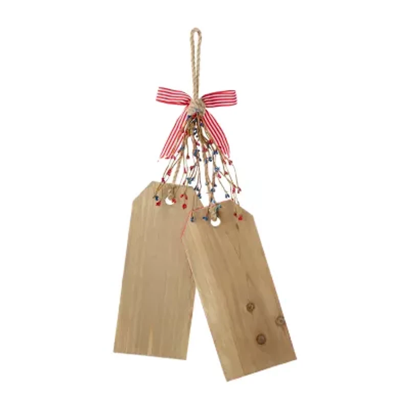 Glitzhome 19.5"H Wooden Patriotic Hanging Wall Sign