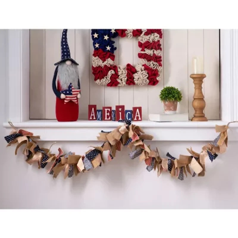 Glitzhome 72"L Americana Fabric Indoor Garland