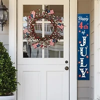 Glitzhome 22in Patriotic Flag And Berry Indoor Wreath