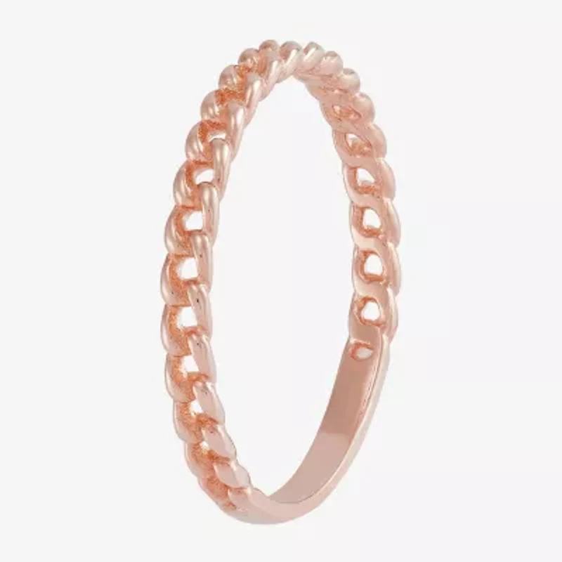 Curb Womens 14K Rose Gold Band