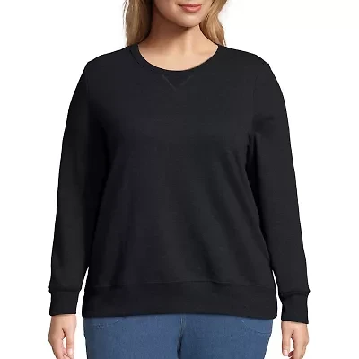 JMS by Hanes Womens Crew Neck Long Sleeve Sweatshirt Plus