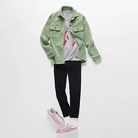 Thereabouts Little & Big Kid Girls Round Neck Short Sleeve Regular Fit Graphic T-Shirt